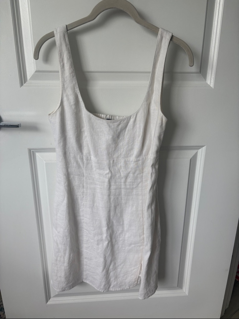Simple White Linen Tank Dress